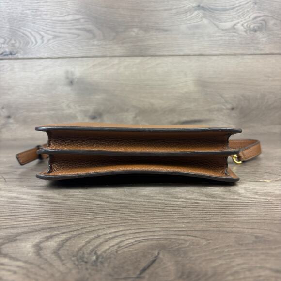 Tory Burch Britten Mini Satchel Tiramisu 140972 Leather Handbag - Picture 9 of 14